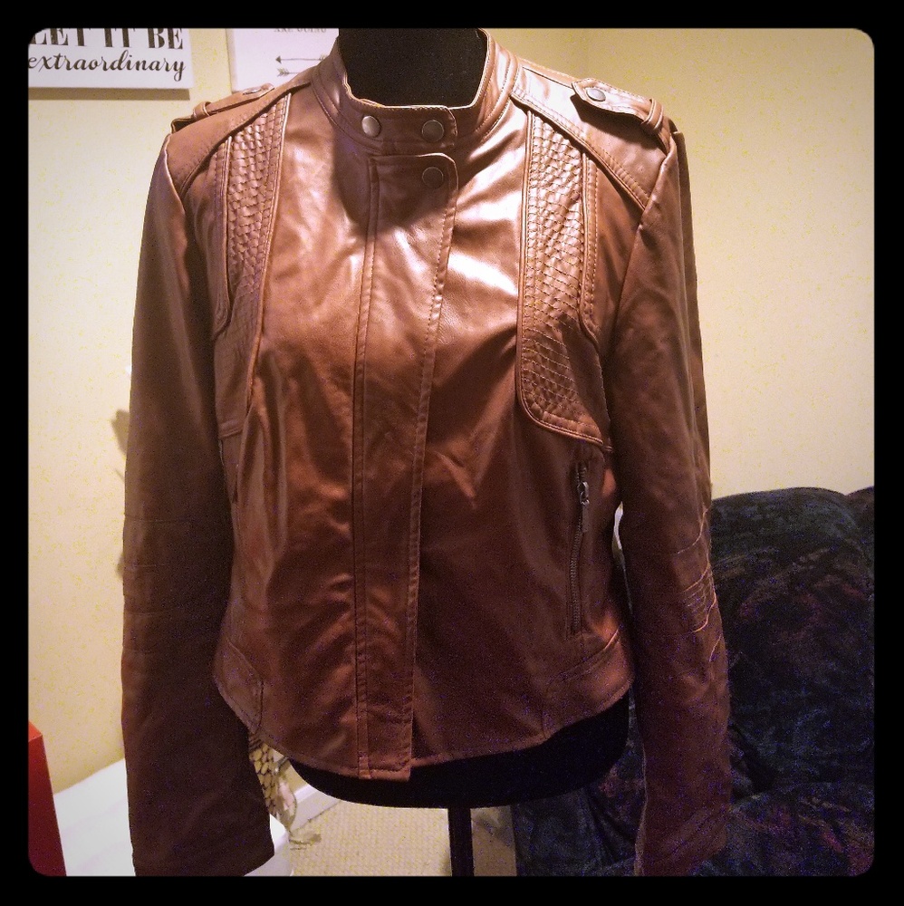 Arden B Brown Leather Jacket